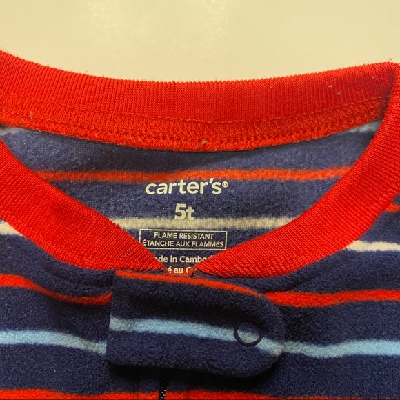Carters 5T Firetruck Fleece Footed onesie pyjamas - Picture 3 of 13